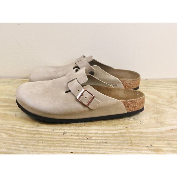 Birkenstock Boston 46 Men Brown Tobacco Soft Foot Bed Oiled Clogs 13 Sandals - Picture 1 of 12